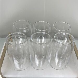 Upper Midland Can-Style Glass Cups Set of 6 | 16oz Clear Drinkware